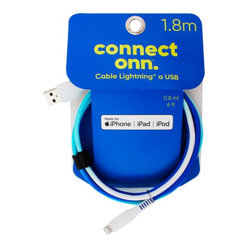 Cable Usb Onn Color Azul 1.8mt Con Luz - Und