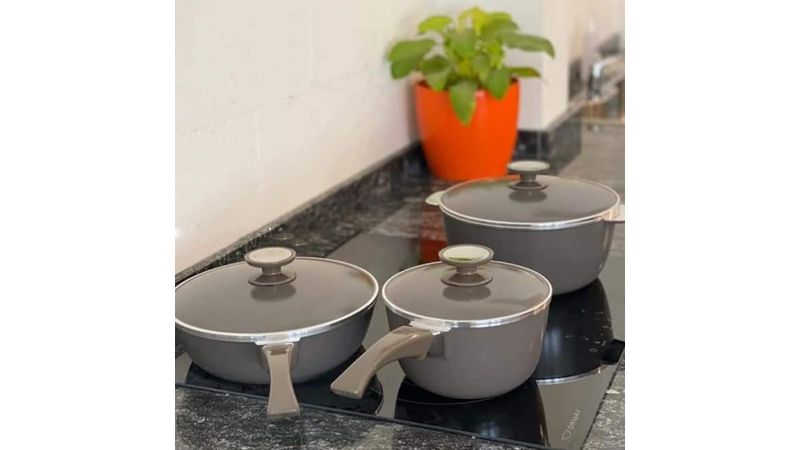 Comprar Batería De Cocina 7 Pc Roja Haus