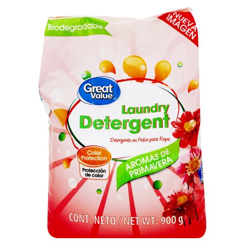 Detergente en polvo Great Value aroma primavera -900g