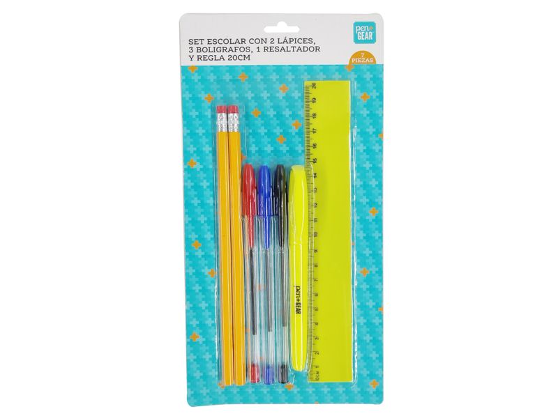 Set-Escolar-Pen-Gear-2-l-pices-3-bol-grafos-1-resaltador-1-regla-20cm-Modelo-WALC0203-2-19111