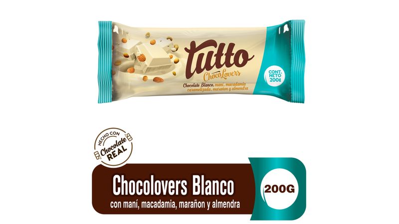 Comprar Chocolate Tutto Chocolovers Blanco -200 g