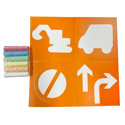 Set Tiza Infantil Pen+Gear de 6 unidades y 4 Estencil
