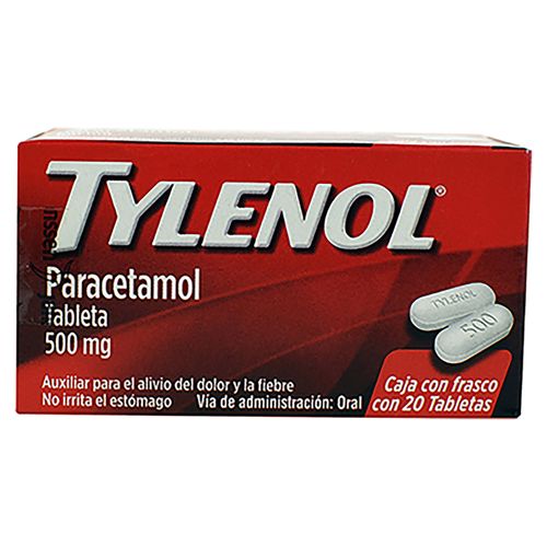 Paracetamol 500Mg Tylenol - 20 Tabletas