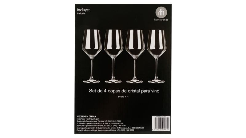 Comprar Set de 4 Copas de Cristal Hometrends Para Vino