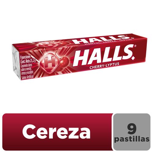 Barra Caramelo Halls Sabor Cereza - Lyptus - 25.2g