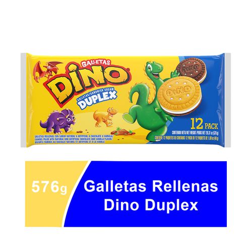 Galleta Rellena Dino Duplex 12U - 576gr