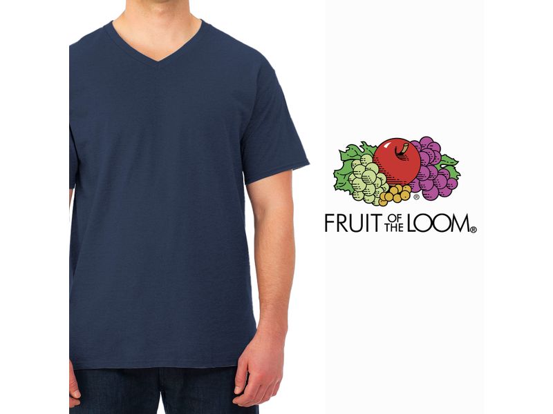 Camiseta-Fruit-Of-The-Loom-Cuello-V-color-azul-Talla-M-5-41053