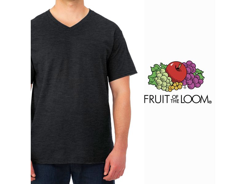 Camiseta-Fruit-Of-The-Loom-Cuello-V-color-gris-Talla-XL-5-41059