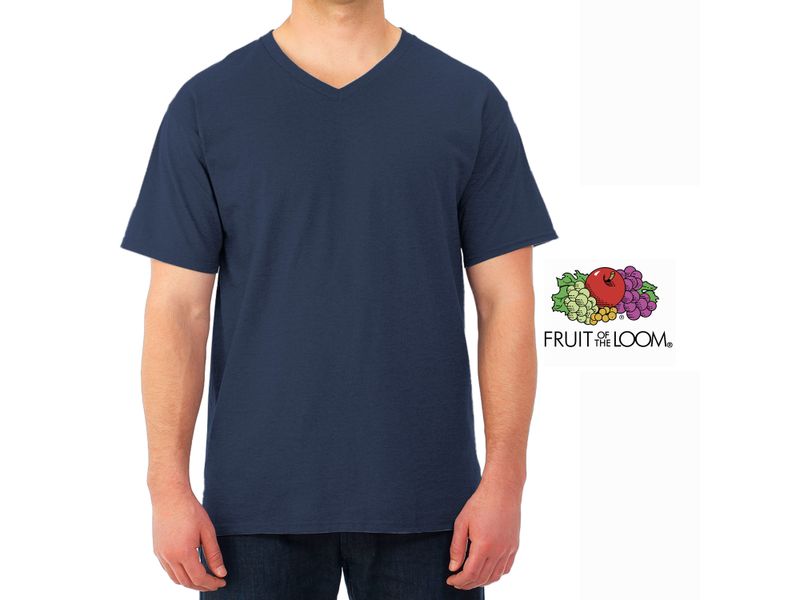 Camiseta-Fruit-Of-The-Loom-Cuello-V-color-azul-Talla-L-4-41054