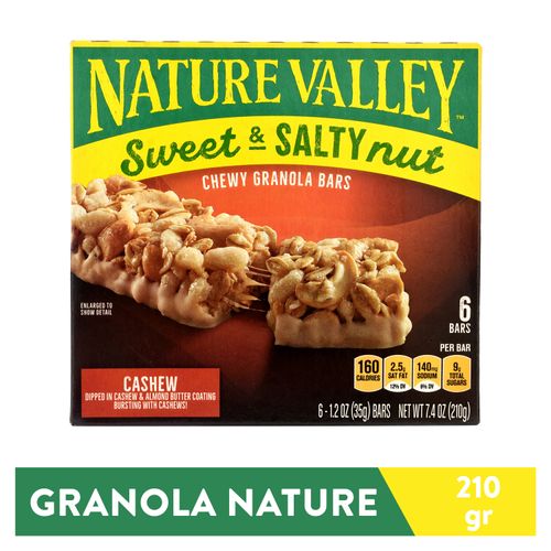 Barra Nature Valley Granola Dulce Y Salada Revestido de Mantequilla  - 210Gr