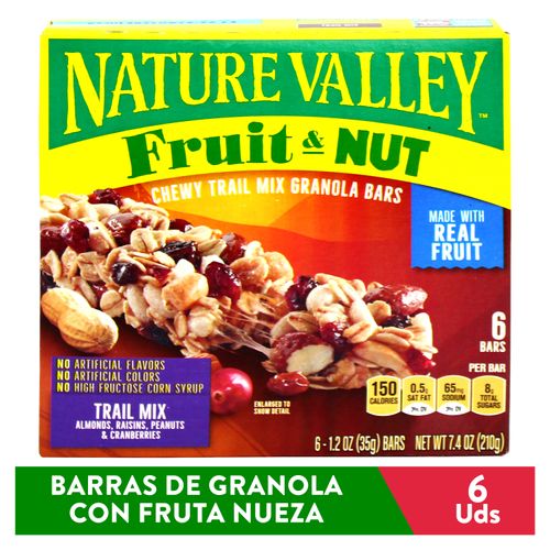 Barra Nature Valley Fruta Nuez 210Gr