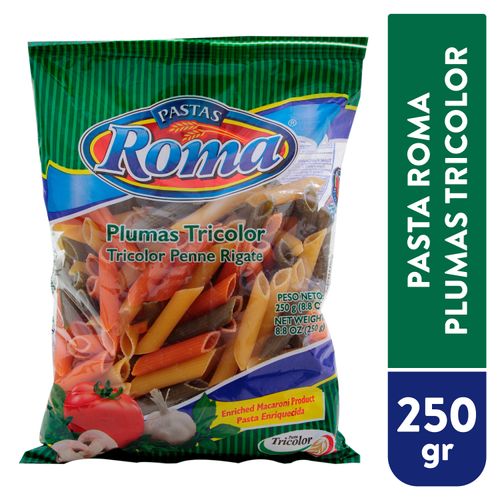 Pasta Roma Mediana Pluma Tricolor - 250gr