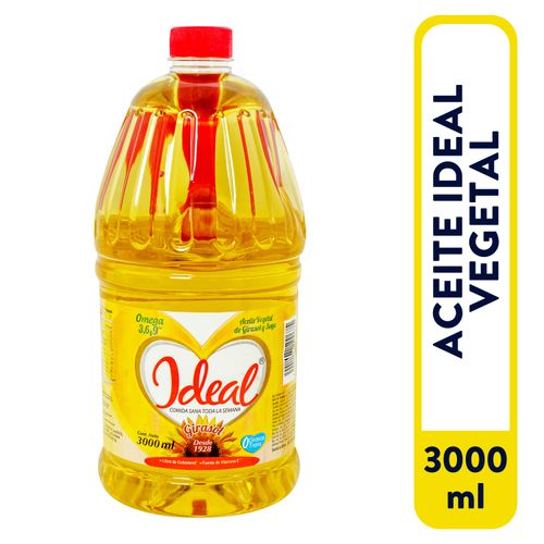 Aceite Vegetal De Girasol y Soya Ideal - 3000ml