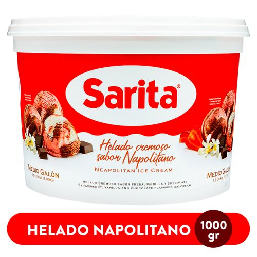 Helado Sarita Sabor A Napolitano- Medio Galón
