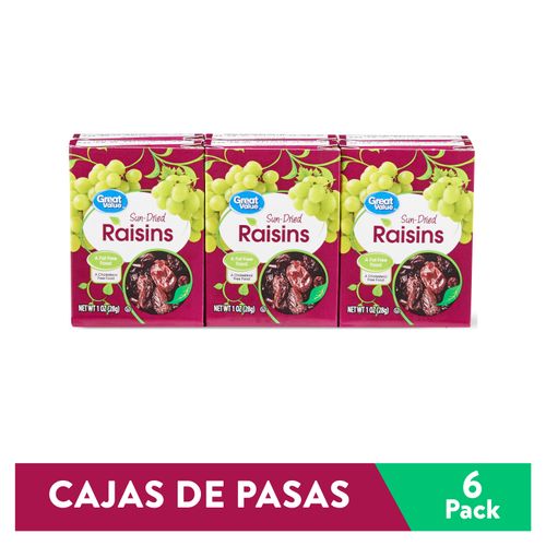 Paquete De 6pk Pasas De Uva Gv 28 168 Gr