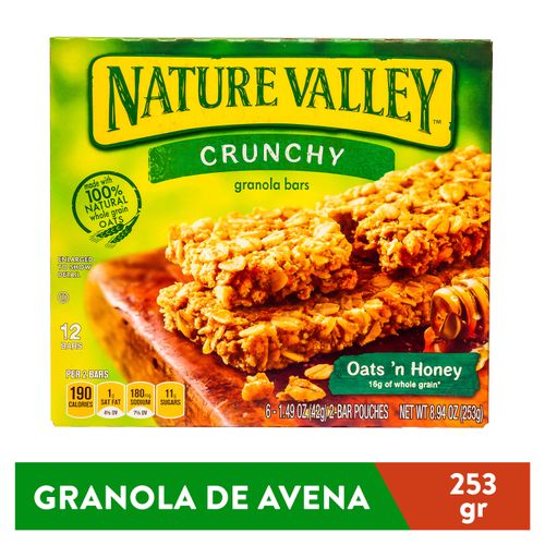 Barra Nature Valley Crujiente Avena Y Miel - 253gr