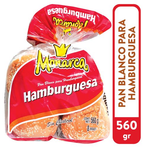 Pan Para Hamburguesa Monarca 8Und 560Gramos