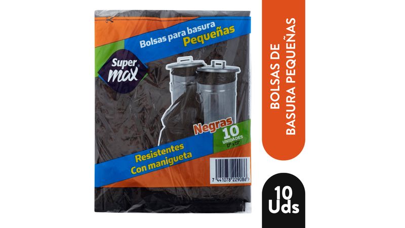 Comprar Bolsa Para Basura Supermax Color Negra Gabacha Pequena- 10