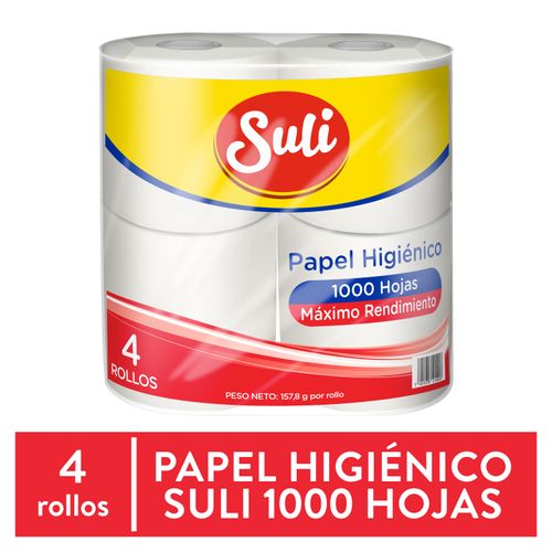 Papel Higienico Suli 1 Paquete de  4 rollos de 1000 Hojas