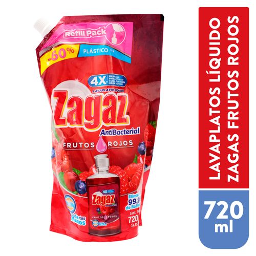 Lavaplato Zagaz Liquido Frutos Rojos 720ml