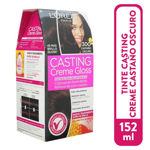 Tinte para el cabello L'Oréal Paris Casting Creme sin amoníaco tono 300 Castaño