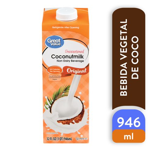 Bebida Vegetal Great Value De Coco Tetra - 946ml