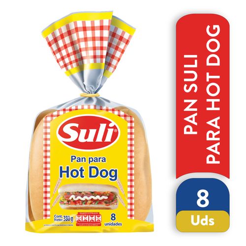 Pan Suli Hot Dog Pequeno 8 Unidades- 380 gr