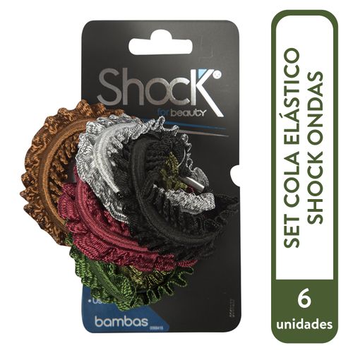 Cola Para Cabello Shock Elastico Ondas Colores 6 Und