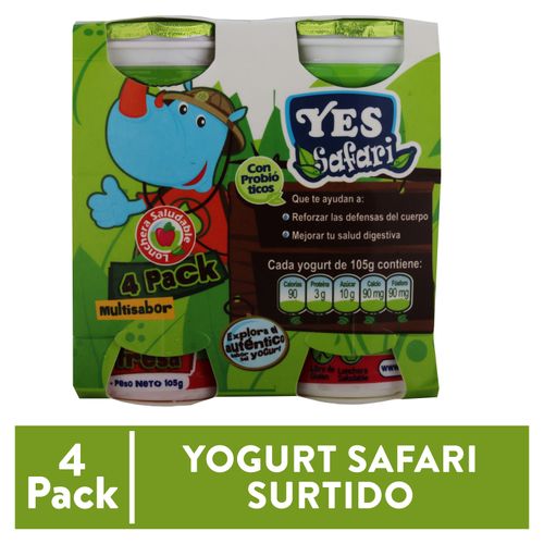 4 Pack Yogurt Yes Safari Surtido - 400ml