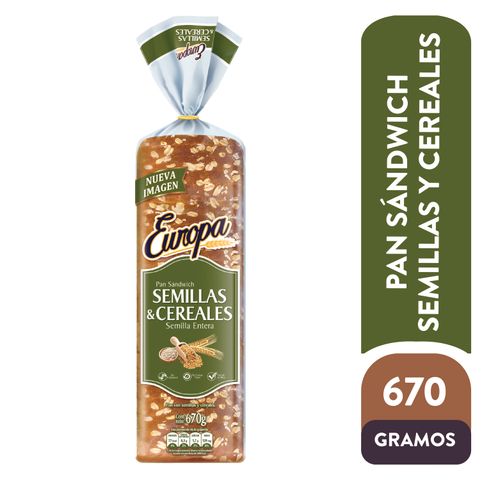 Pan Europa Sandwich Semillas Y Cereales - 670gr