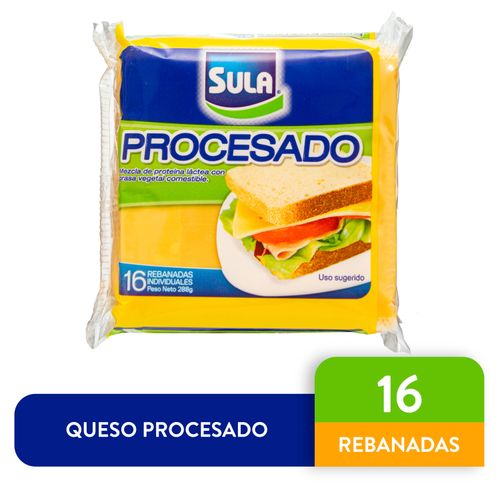 Queso Sula Procesado Imitacion 16 Rebanadas- 288gr