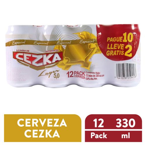 Cerveza Cezka Pague 10 Lleve 12 Lata 330ml