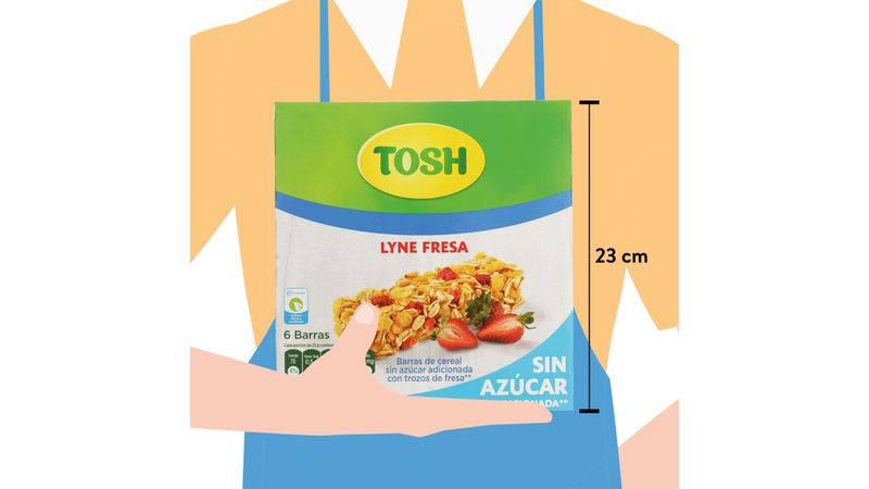 Barra de cereal tosh lyne sin azucar 138 gr
