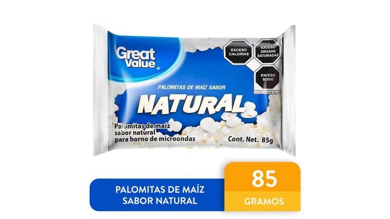 Comprar Palomitas Great Value De Maiz Extra Mantequilla Para Horno  Microondas - 85gr