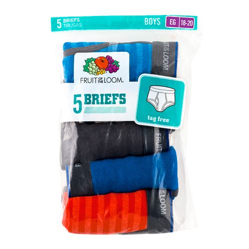 5 Pack Calzoncillo Niño Color Azul Fruit of the Loom