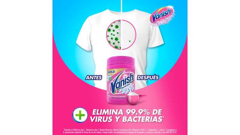 Vanish Quitamanchas Desinfectante Polvo Rosa 400g - Multicleaners