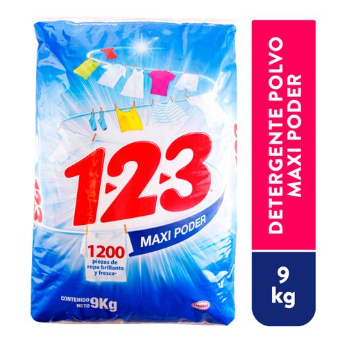 Detergente Polvo 123 Regular - 9kg (9000gr)