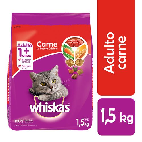 Alimento Seco Para Gato Whiskas Carne - 1.5Kg