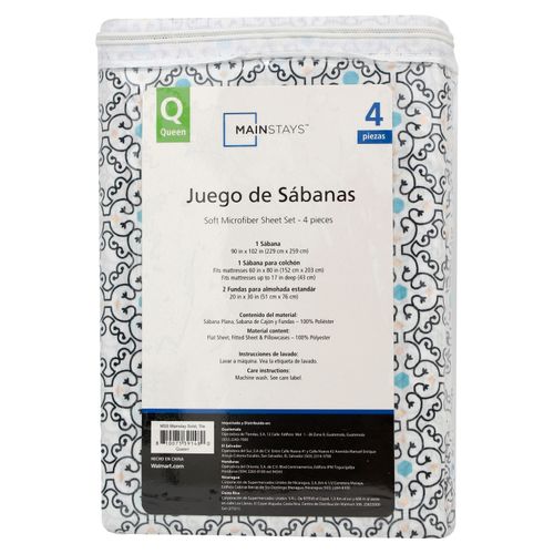 Juego De 4 Piezas Tamanio Queen De Micro
