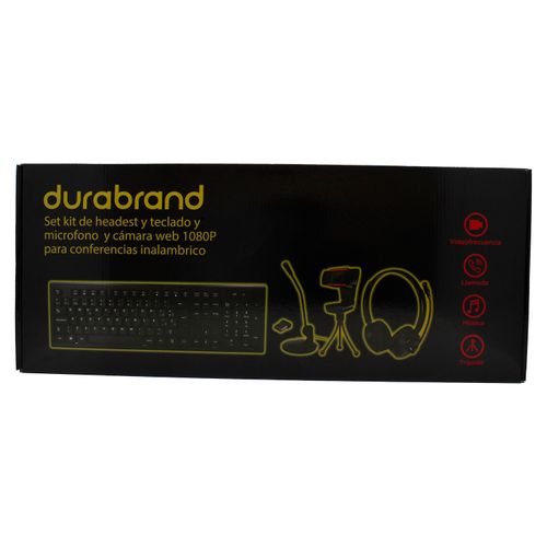 Kit Durabrand Premium Contiene: Auriculares (Inalámbricos), Teclado (Inalámbrico) Y Cámara Web 1080P Y Micrófono