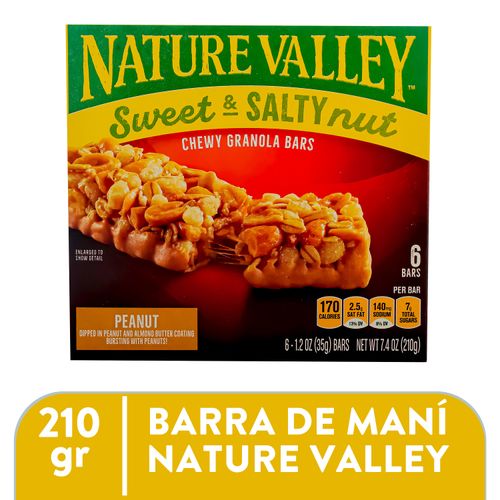 Barra de Granola Nature Valley Dulce Y Salado Con Maní Bañadas con Mantequilla de Almendra - 210 g