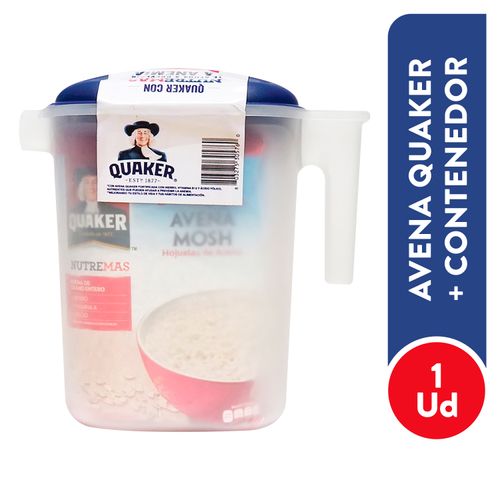 3 Pack Avena Quakr Mosh + Contenedor - 900gr