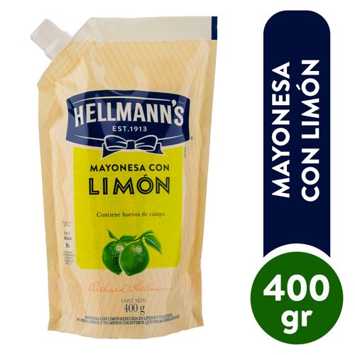 Mayonesa Hellmanns Limon Doy Pack 400Gramos