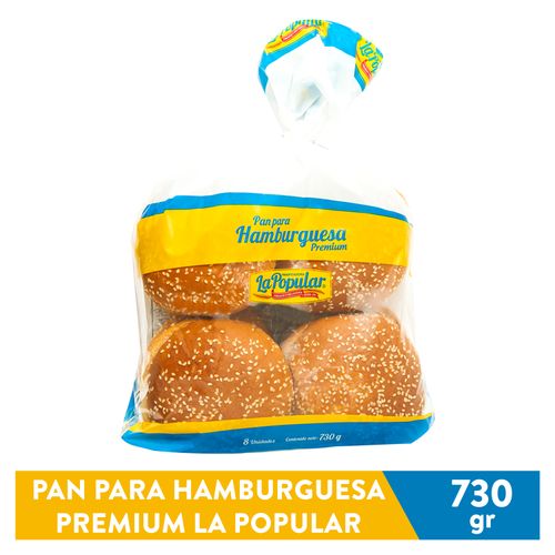 Pan La Popular Fresco Para Hamburguesa Premium - 730 g