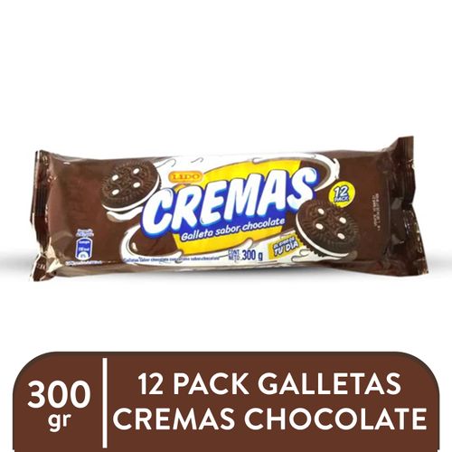 Galleta Lido Cremas Chocolate 12 Piezas - 300 g