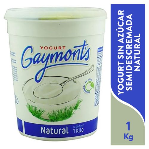 Yogurt Gaymonts Semidescremado Sin Azucar Natural 1kg