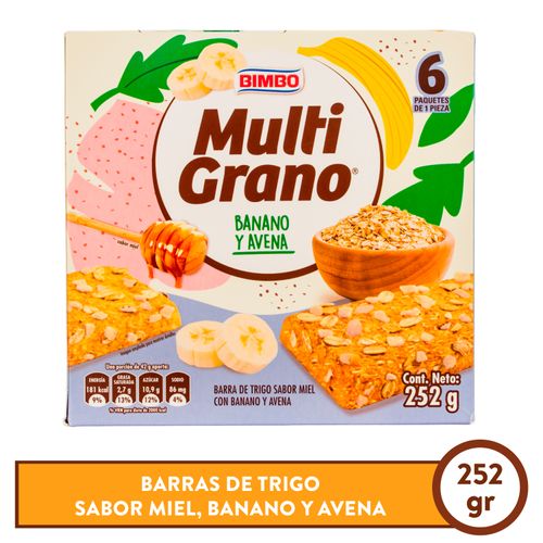 Bimbo Barra MultiGramos Banano Y Avena 6 Unidades- 252gr