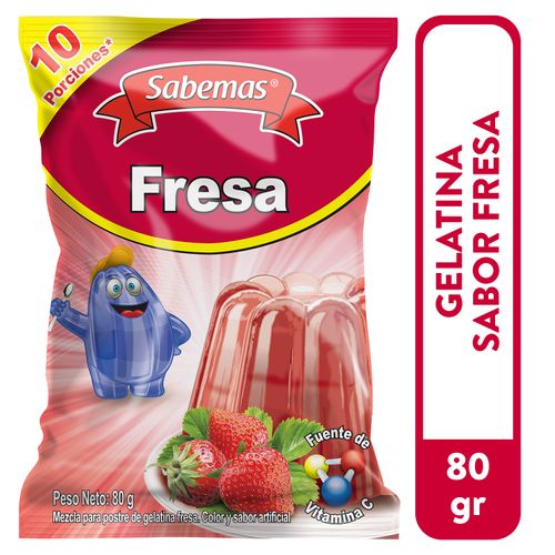 Gelatina Sabemas Sabor Fresa - 80gGr