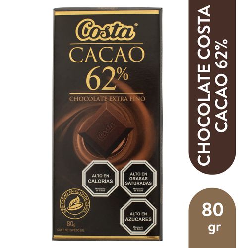 Chocolate Costa Cacao 80Gramos