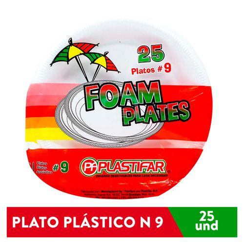 Plato Foam No.9 Liso Plastifar 25 Ea